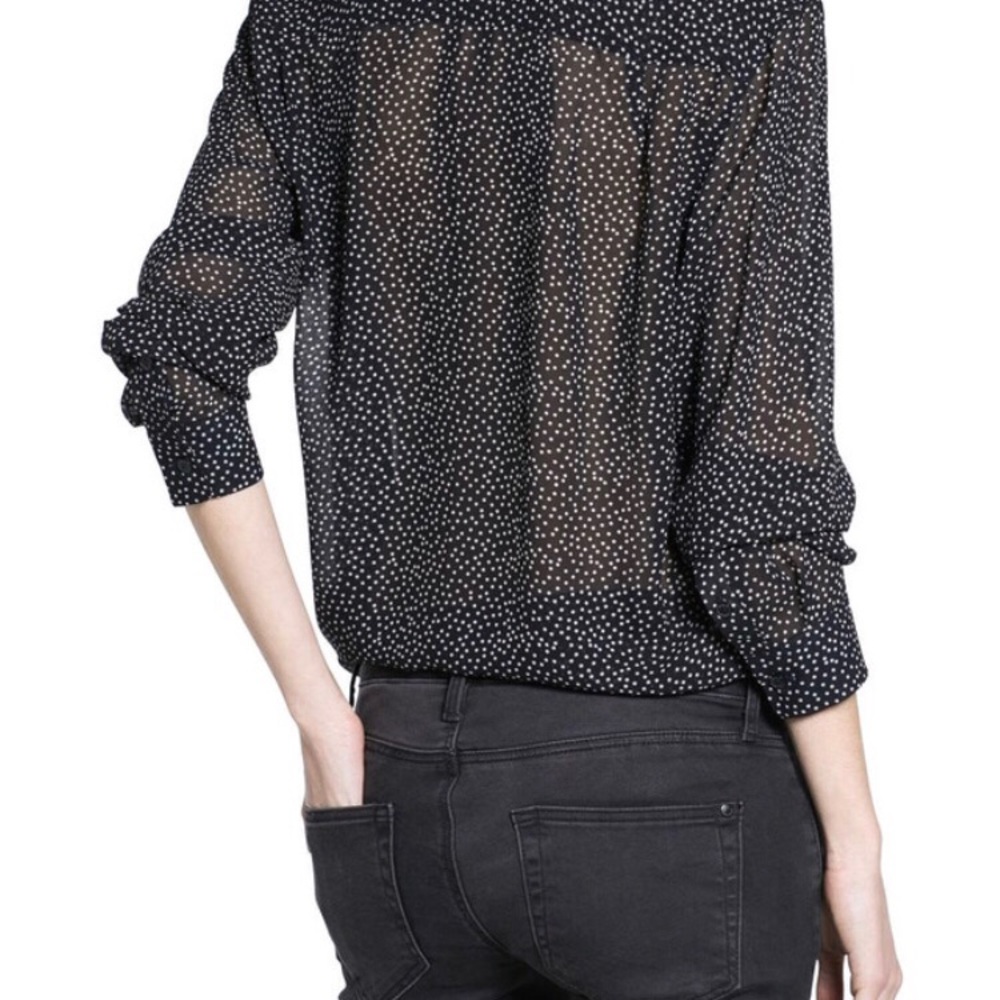 Printed lightweight blouse Mango Long Sleeve NEW - Picture 2 of 4